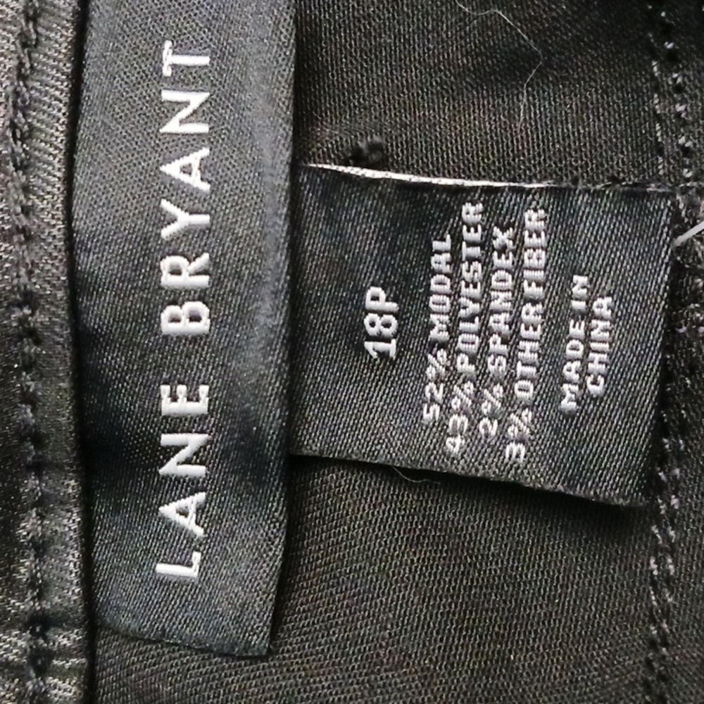Lane Bryant size 18P women's black skinny, mid-rise, coated  modal blend pants. - Picture 9 of 16
